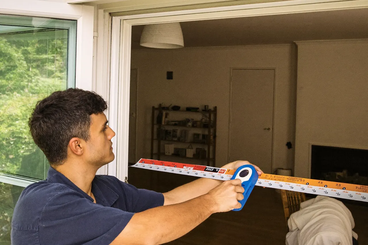 Accredited installer surveying a window on a UK home exterior